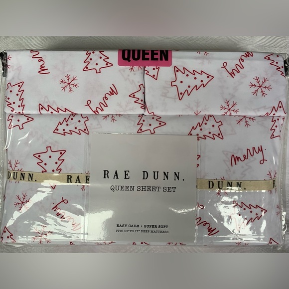 Rae Dunn Bedding Rae Dunn Merry Holiday Sheet Set Queen Poshmark